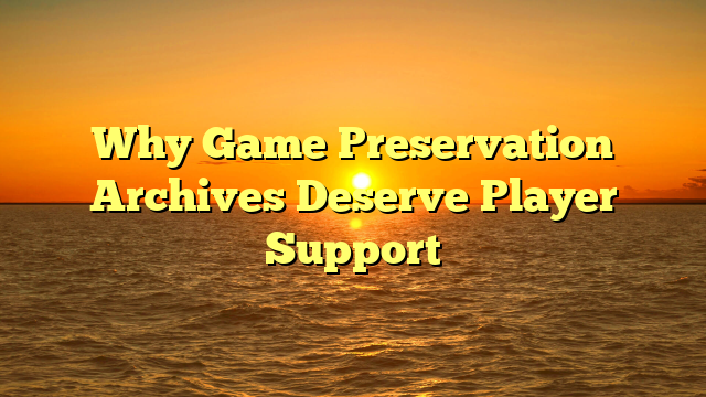Why Game Preservation Archives Deserve Player Support